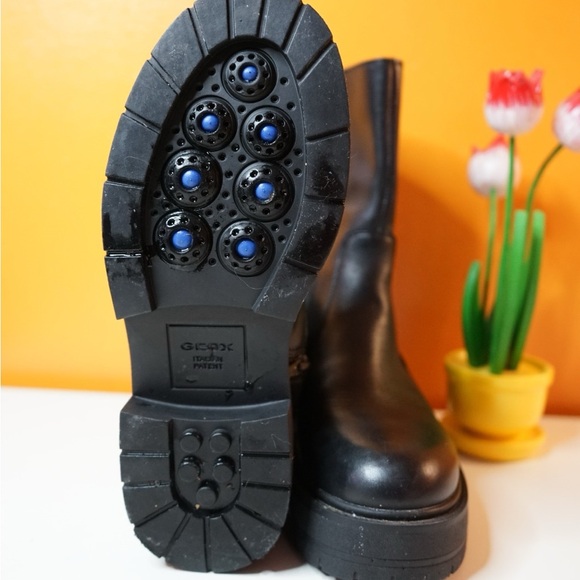 Geox Black Leather Ankle Booties - Picture 6 of 8